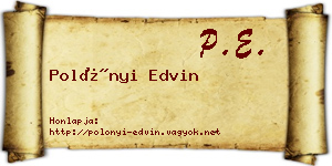 Polónyi Edvin névjegykártya